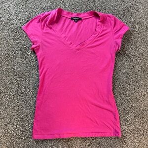 Ambiance V-Neck Tee T-shirt Women’s Fuchsia Pink Size (M) Medium